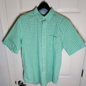 Chaps short sleeved green button down.
